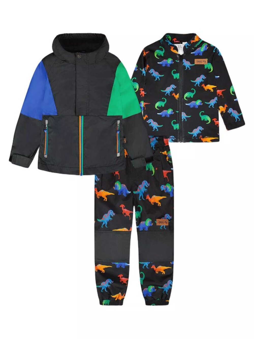 Deux par Deux Baby Boys 3-in-1 Two-Piece Mid-Season Outerwear Set Dinosaur Print